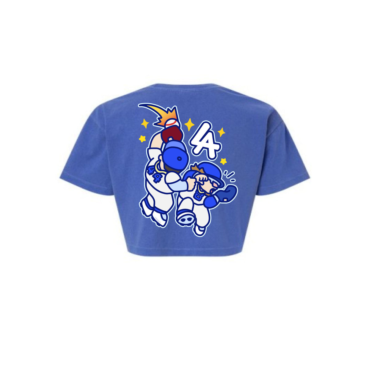 Chunkytani Players Crash Out Cropped T-Shirt - Vintage Blue
