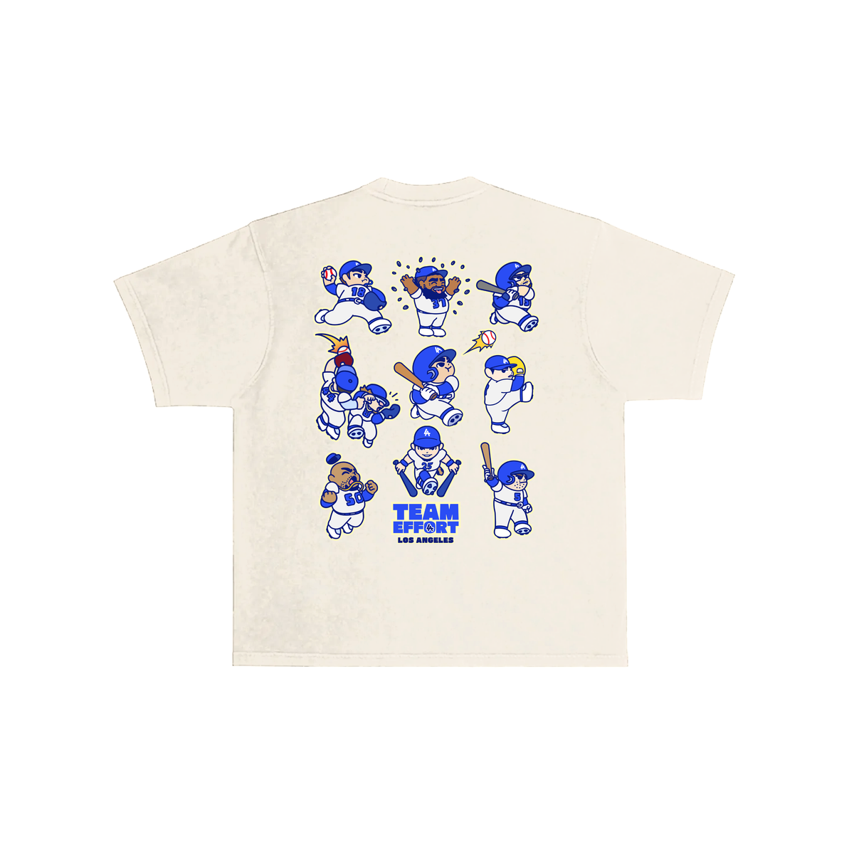Chunkytani Team Effort Players Grid T-Shirt - Cream