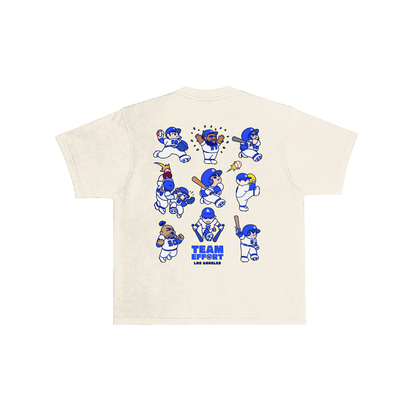 Chunkytani Team Effort Players Grid T-Shirt - Cream