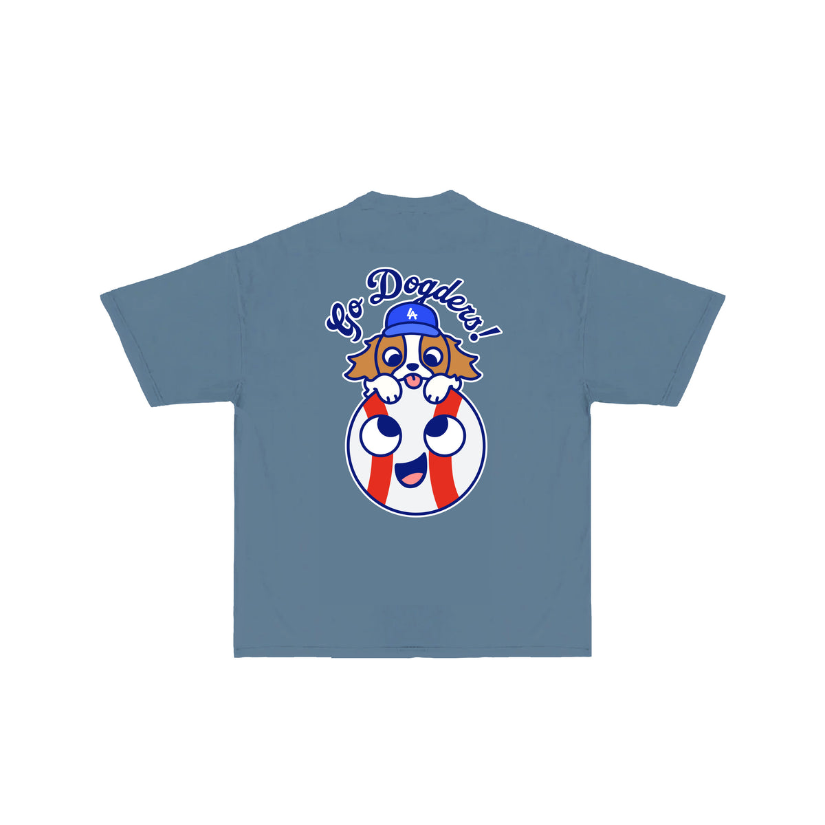 Chunkytani Go Dogders Baseball T-Shirt -Denim Blue