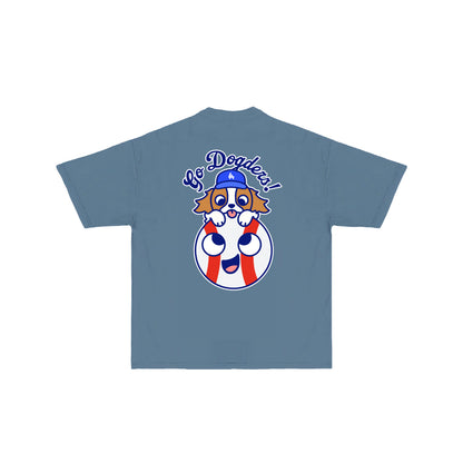 Chunkytani Go Dogders Baseball T-Shirt -Denim Blue