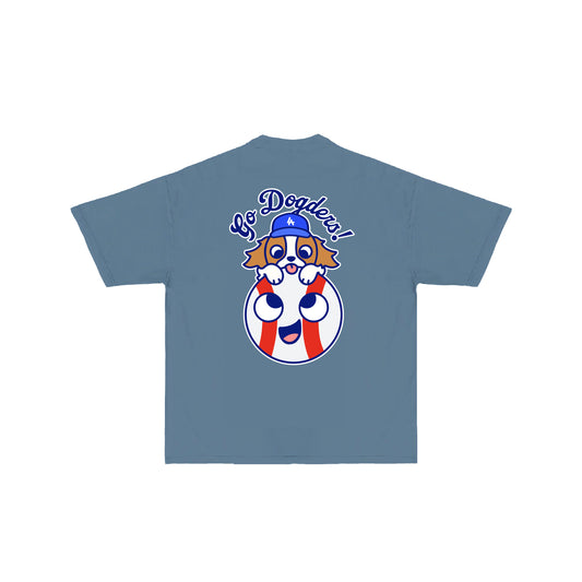 Chunkytani Go Dogders Baseball T-Shirt -Denim Blue