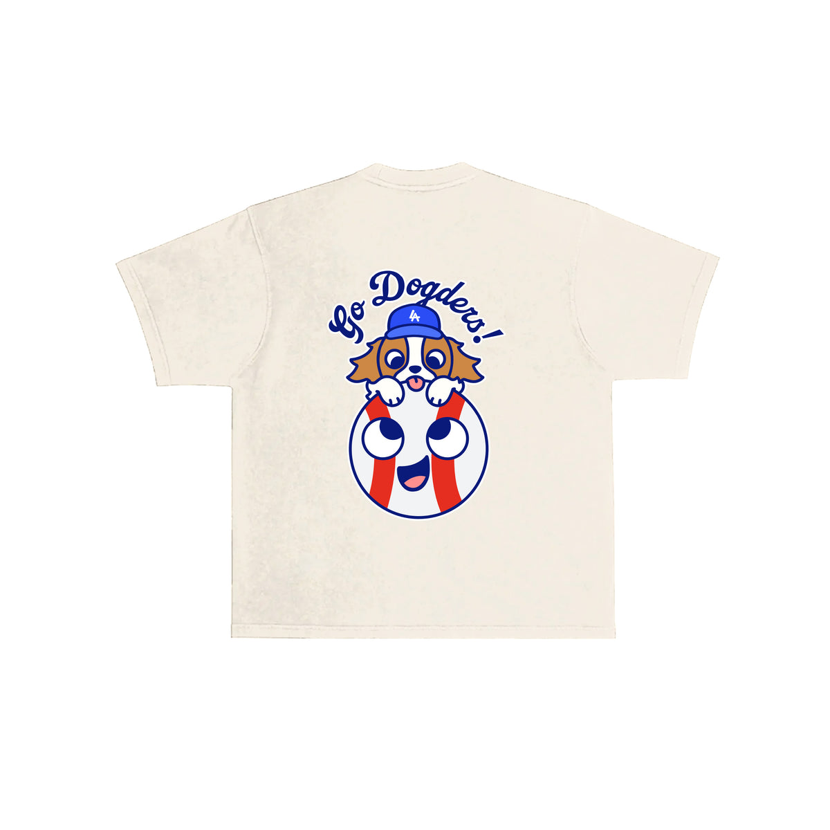 Chunkytani Go Dogders Baseball T-Shirt -Cream