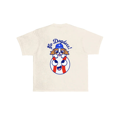 Chunkytani Go Dogders Baseball T-Shirt -Cream