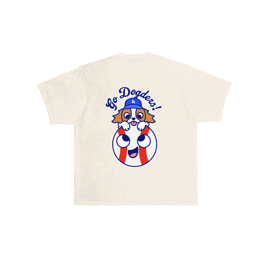 Chunkytani Go Dogders Baseball T-Shirt -Cream