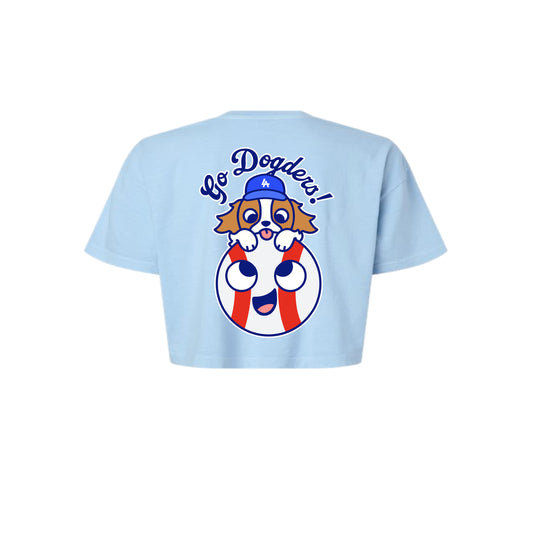 Chunkytani Go Dogders Baseball Cropped T-Shirt -Light Blue