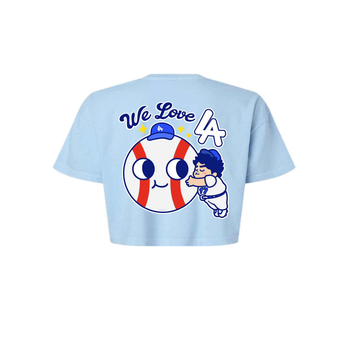 Chunkytani LA Love Cropped T-Shirt -Light Blue