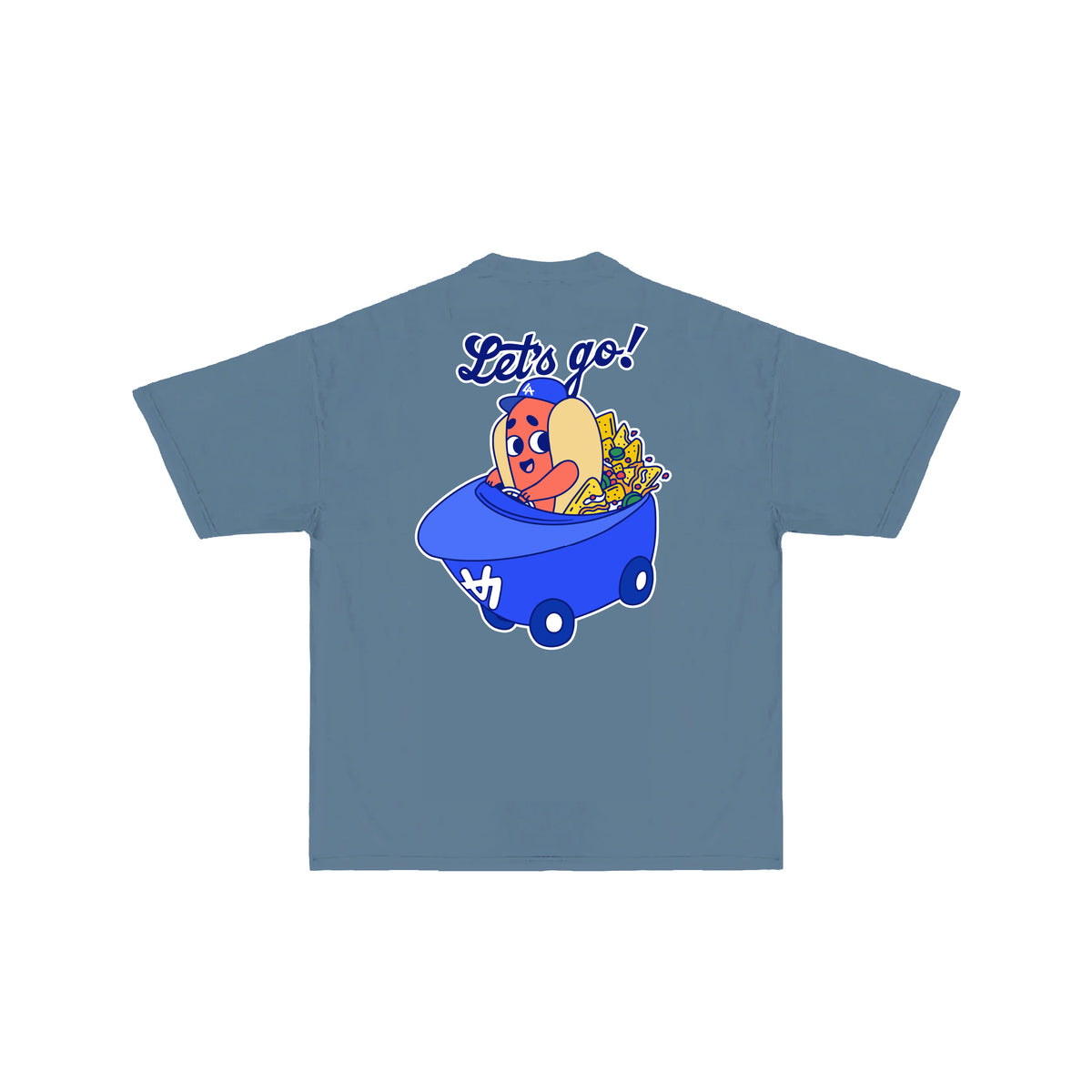 Chunkytani Dogders Snack Car T-Shirt - Denim Blue