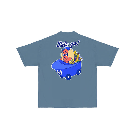 Chunkytani Dogders Snack Car T-Shirt - Denim Blue