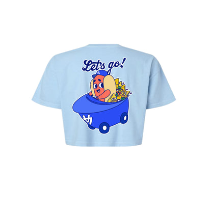 Chunkytani Dogders Snack Car Cropped T-Shirt - Light Blue