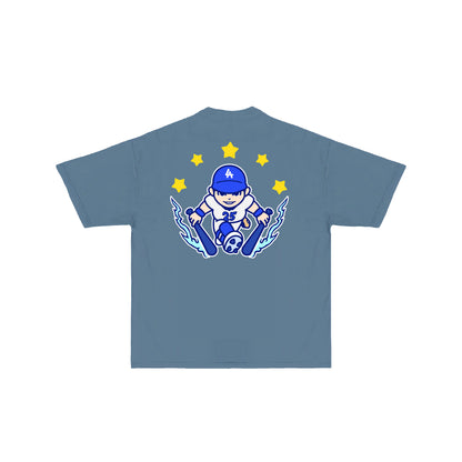 Chunkytani Tommy Two Hands T-Shirt - Denim Blue