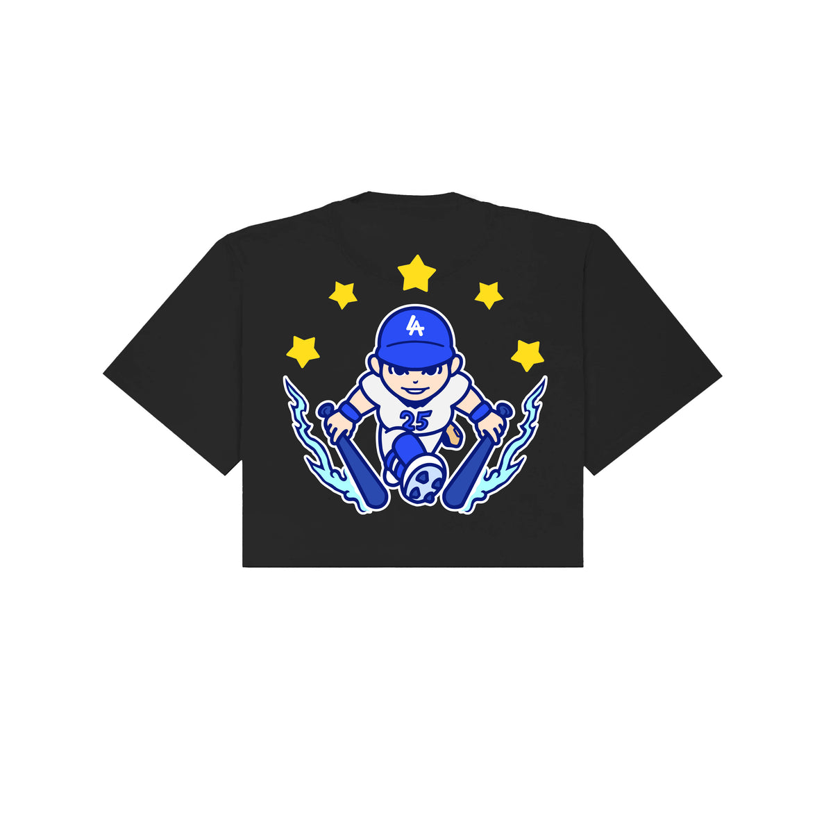Chunkytani Tommy Two Hands Cropped T-Shirt - Black