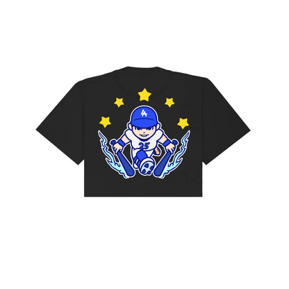 Chunkytani Tommy Two Hands Cropped T-Shirt - Black