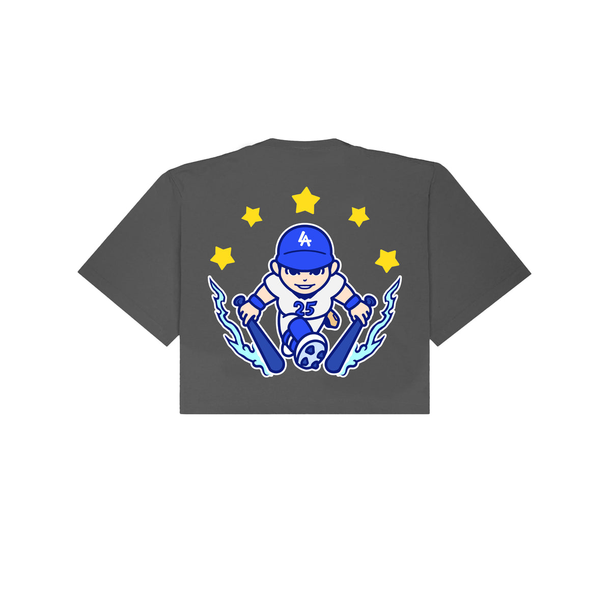 Chunkytani Tommy Two Hands Cropped T-Shirt - Shadow