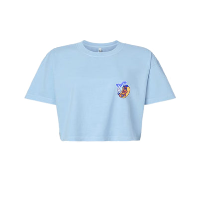 Chunkytani Dogders Snack Car Cropped T-Shirt - Light Blue