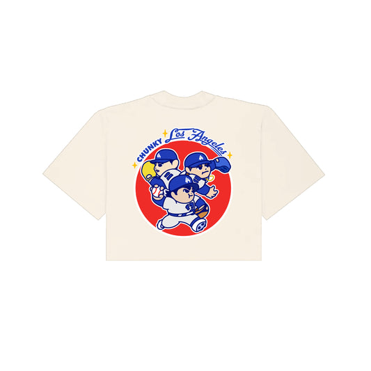 Chunkytani Bullpen Cropped T-Shirt - Cream