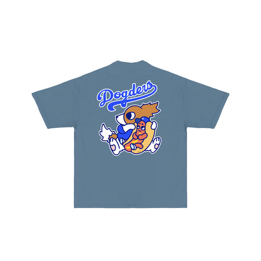 Chunkytani Hot Dogder T-Shirt - Denim Blue