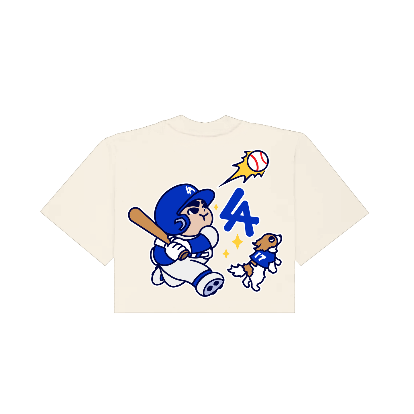 Chunkytani Slugger Cropped T-Shirt - Cream - PREORDER