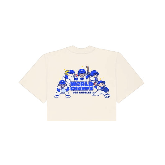 Chunkytani World Champs 2 Cropped T-Shirt - Cream