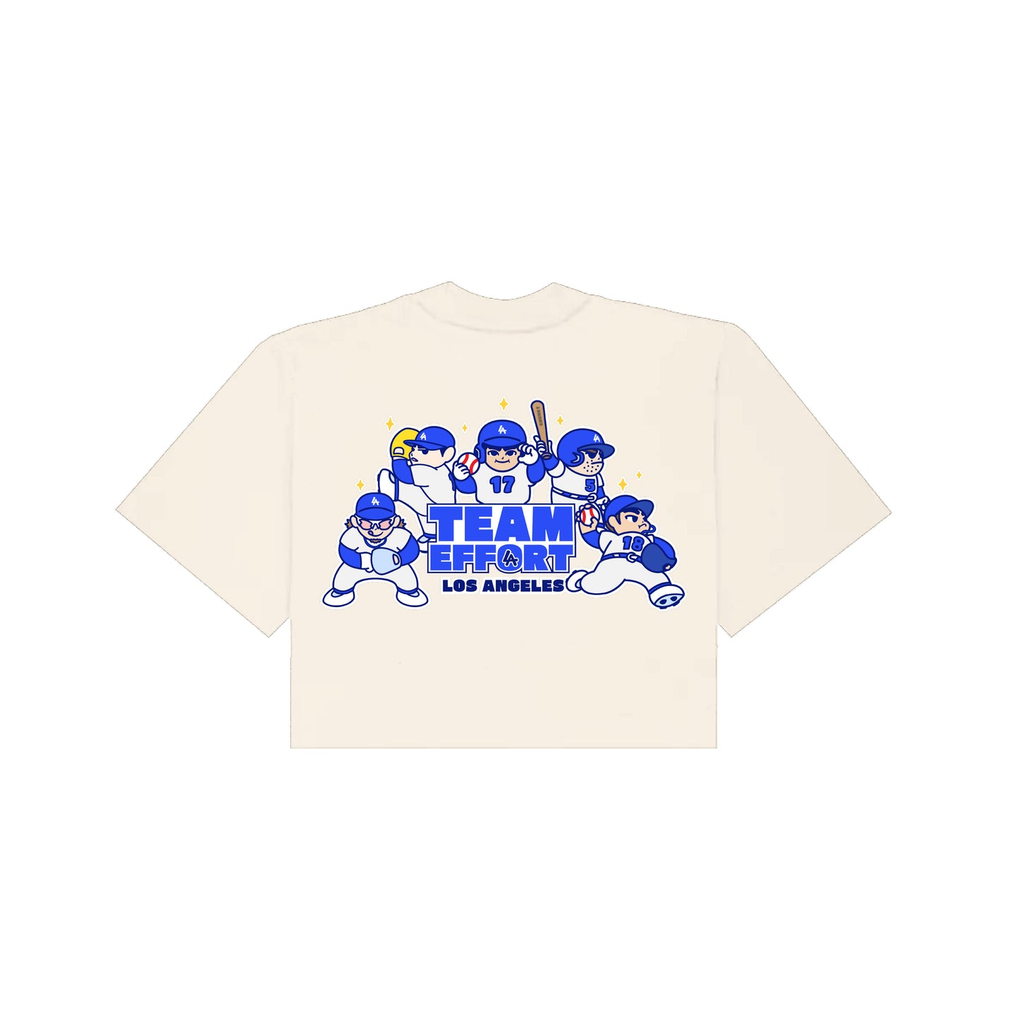 Chunkytani Team Effort Cropped T-Shirt - Cream