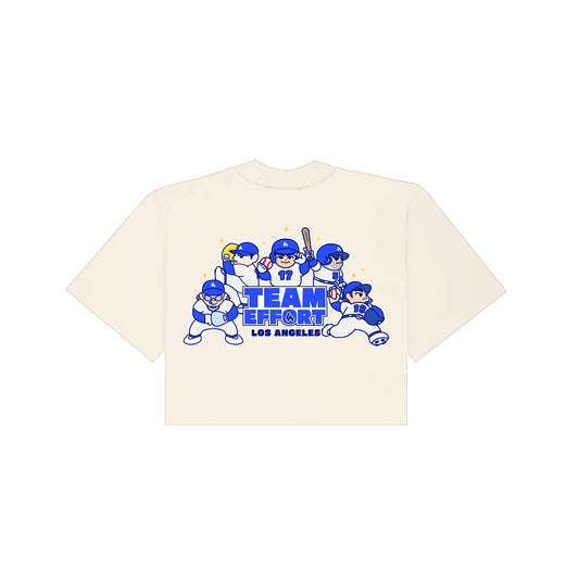 Chunkytani Team Effort Cropped T-Shirt - Cream