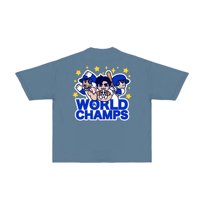 Chunky World Champs T-Shirt - Denim Blue - PREORDER