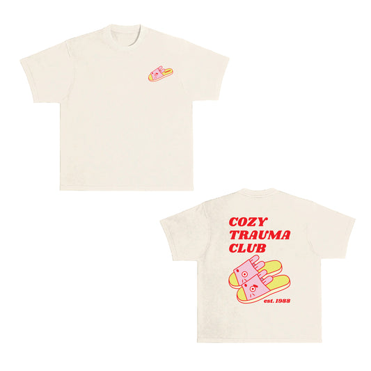 Cozy Trauma Club T-Shirt - Cozy Cream