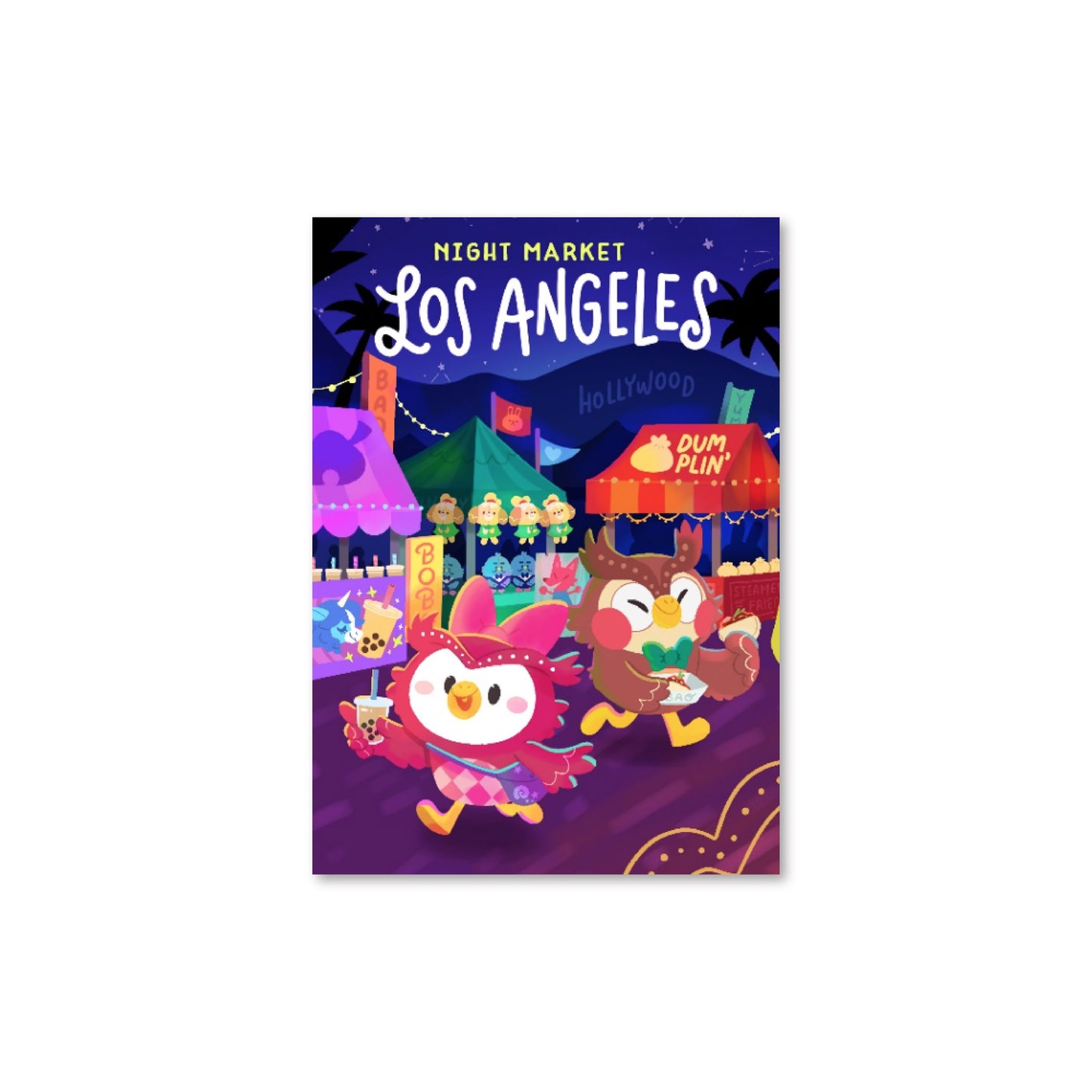 Animal Crossing LA Travel Postcard