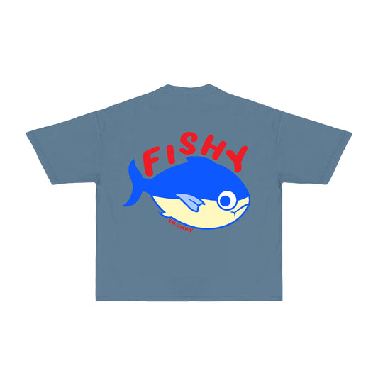 Fishy T-Shirt - Denim Blue