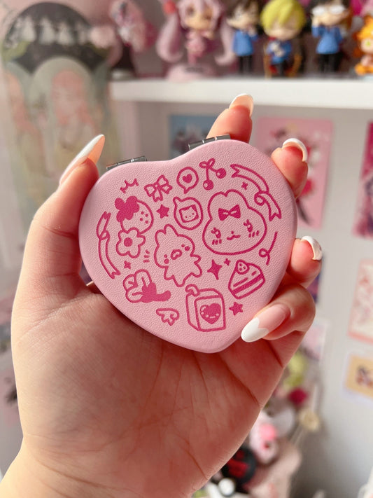 Cute Things Bunny Heart Compact Mirror