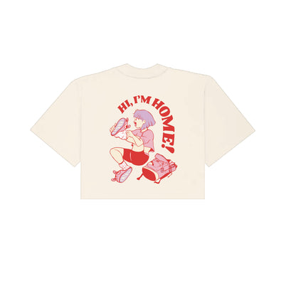 Hi, I'm Home Cropped T-Shirt - Cream