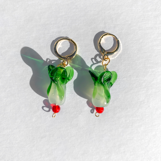 Bok Choy Red Beaded Huggies