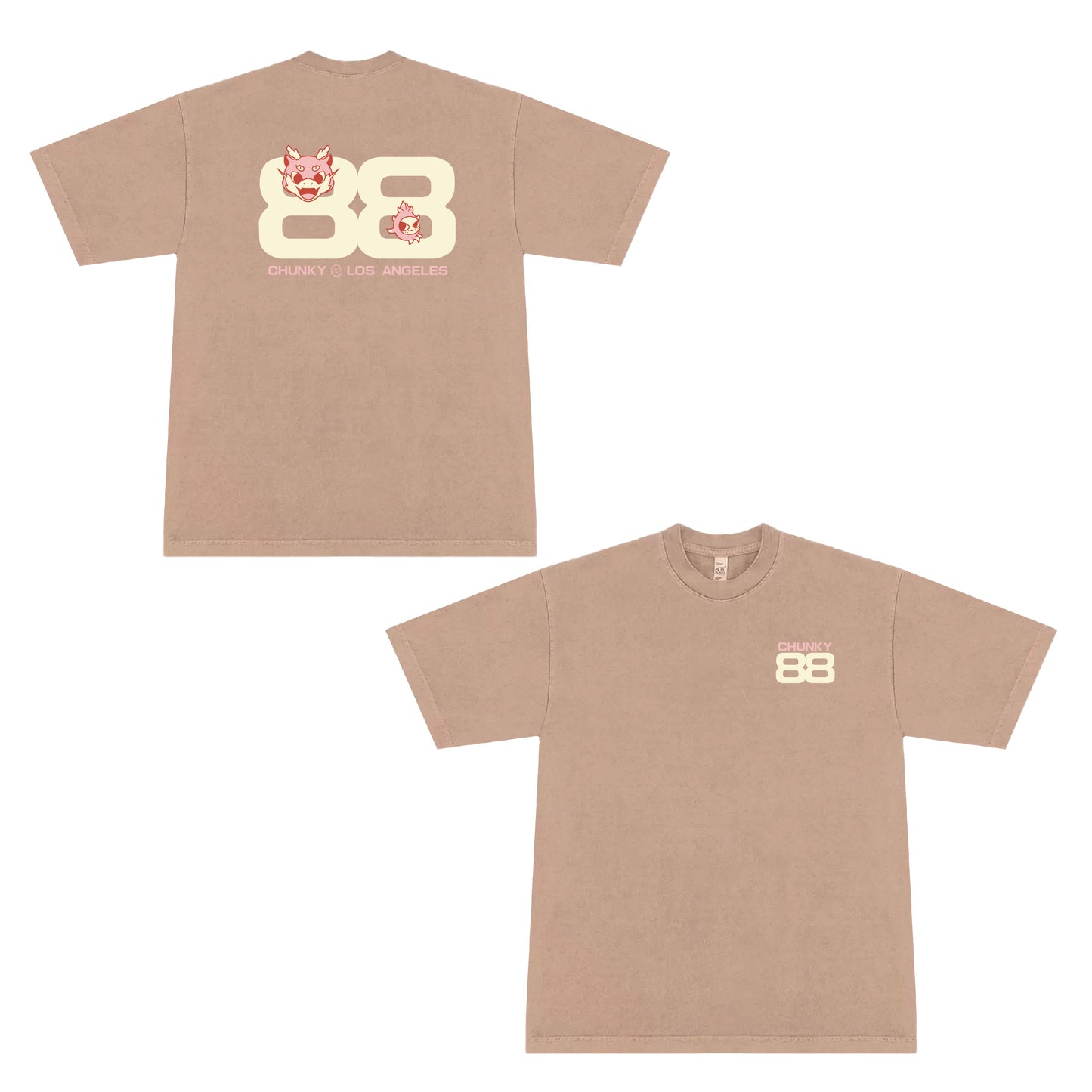 Chunky 88 Dragons T-Shirt - Rose Quartz