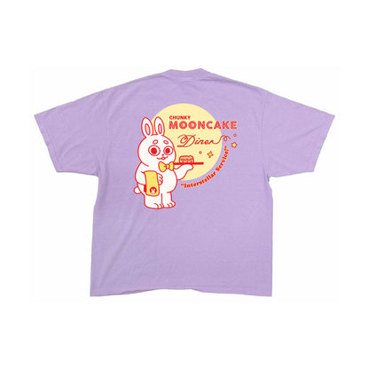 Chunky Mooncake Diner Bunny Waiter T-Shirt - Pastel Purple