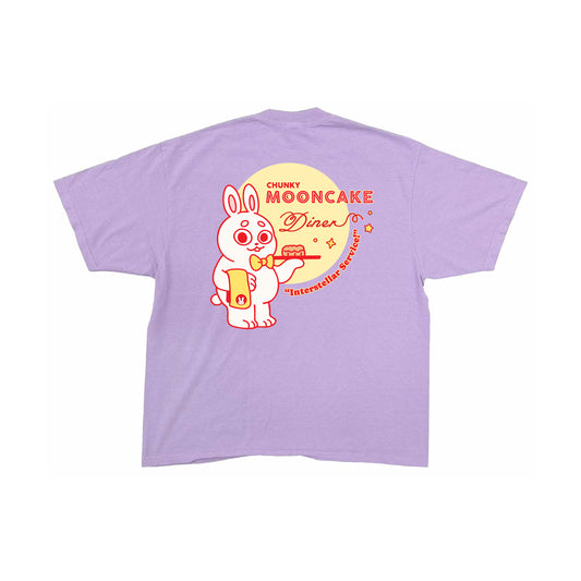 Chunky Mooncake Diner Bunny Waiter T-Shirt - Pastel Purple
