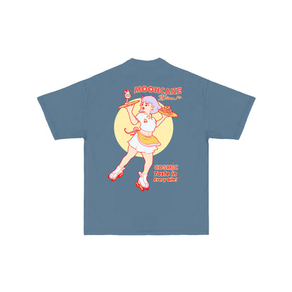 Chunky Mooncake Diner Roller Girl T-Shirt - Denim Blue