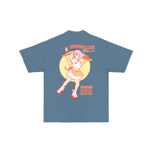 Chunky Mooncake Diner Roller Girl T-Shirt - Denim Blue
