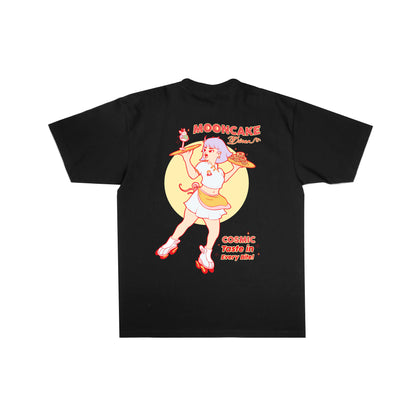 Chunky Mooncake Diner Roller Girl T-Shirt - Black