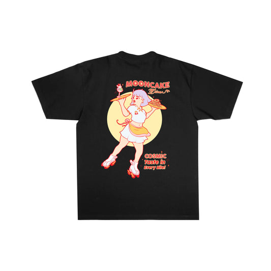 Chunky Mooncake Diner Roller Girl T-Shirt - Black