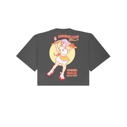 Chunky Mooncake Diner Roller Girl Cropped T-Shirt - Shadow