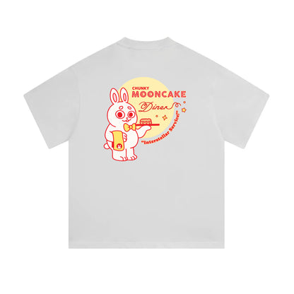 Chunky Mooncake Diner Bunny Waiter Mid-Cropped T-Shirt - White