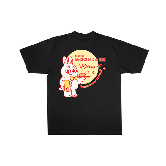 Chunky Mooncake Diner Bunny Waitier T-Shirt - Black