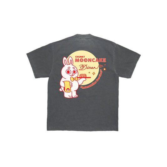 Chunky Mooncake Diner Bunny Waiter T-Shirt - Shadow