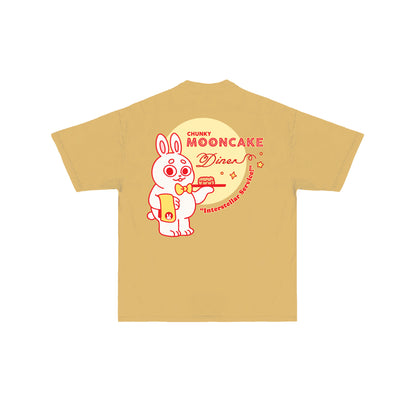 Chunky Mooncake Diner Bunny Waiter T-Shirt - Golden Moon