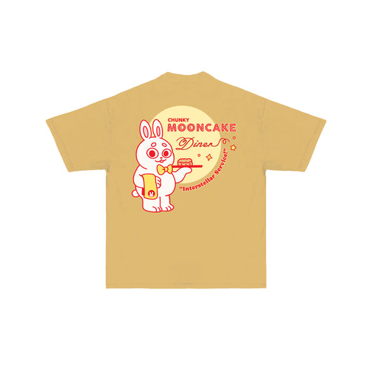 Chunky Mooncake Diner Bunny Waiter T-Shirt - Golden Moon