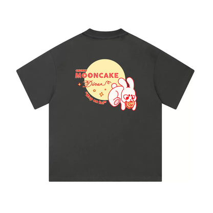 Chunky Mooncake Diner Bunny Hop Mid-Cropped T-Shirt - Dark Grey