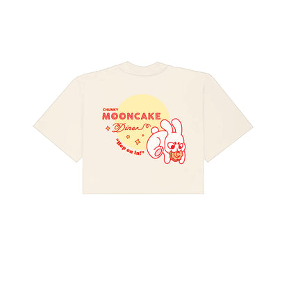 Chunky Mooncake Diner Bunny Hop Cropped T-Shirt - Cream