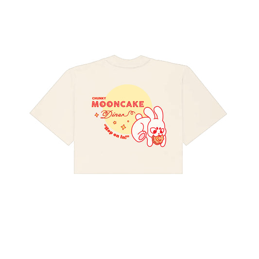 Chunky Mooncake Diner Bunny Hop Cropped T-Shirt - Cream