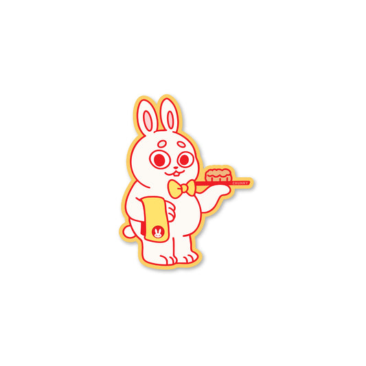 Chunky Mooncake Diner Bunny Waiter Sticker