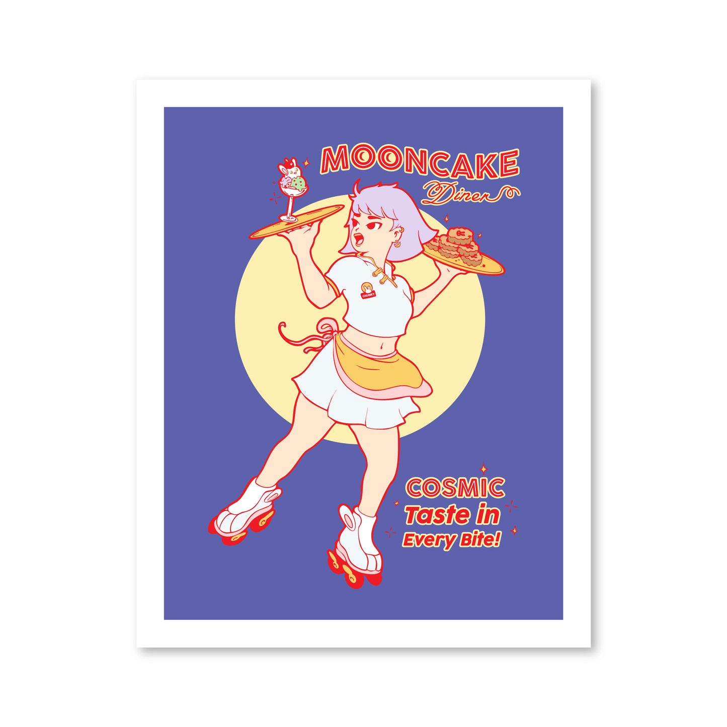 Chunky Mooncake Diner Roller Girl Print